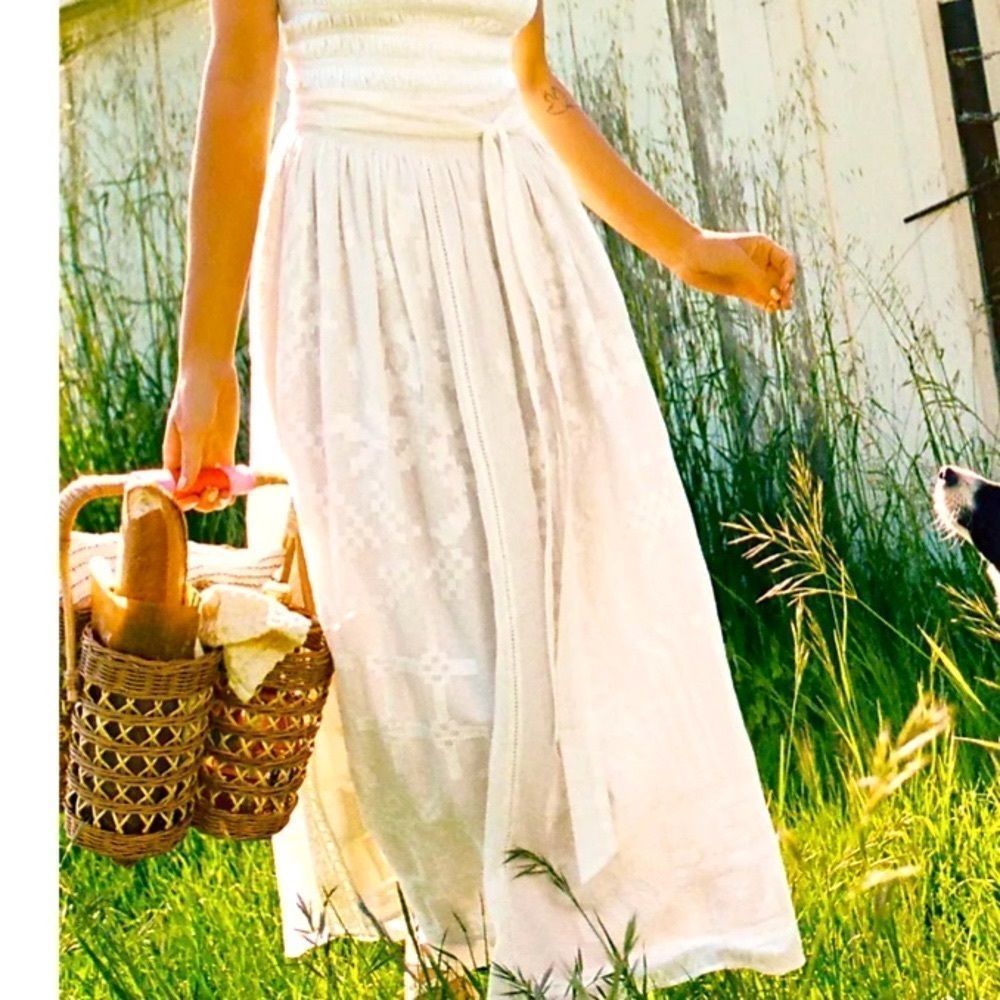 ANTHROPOLOGIE Burnout Lace Maxi Skirt
